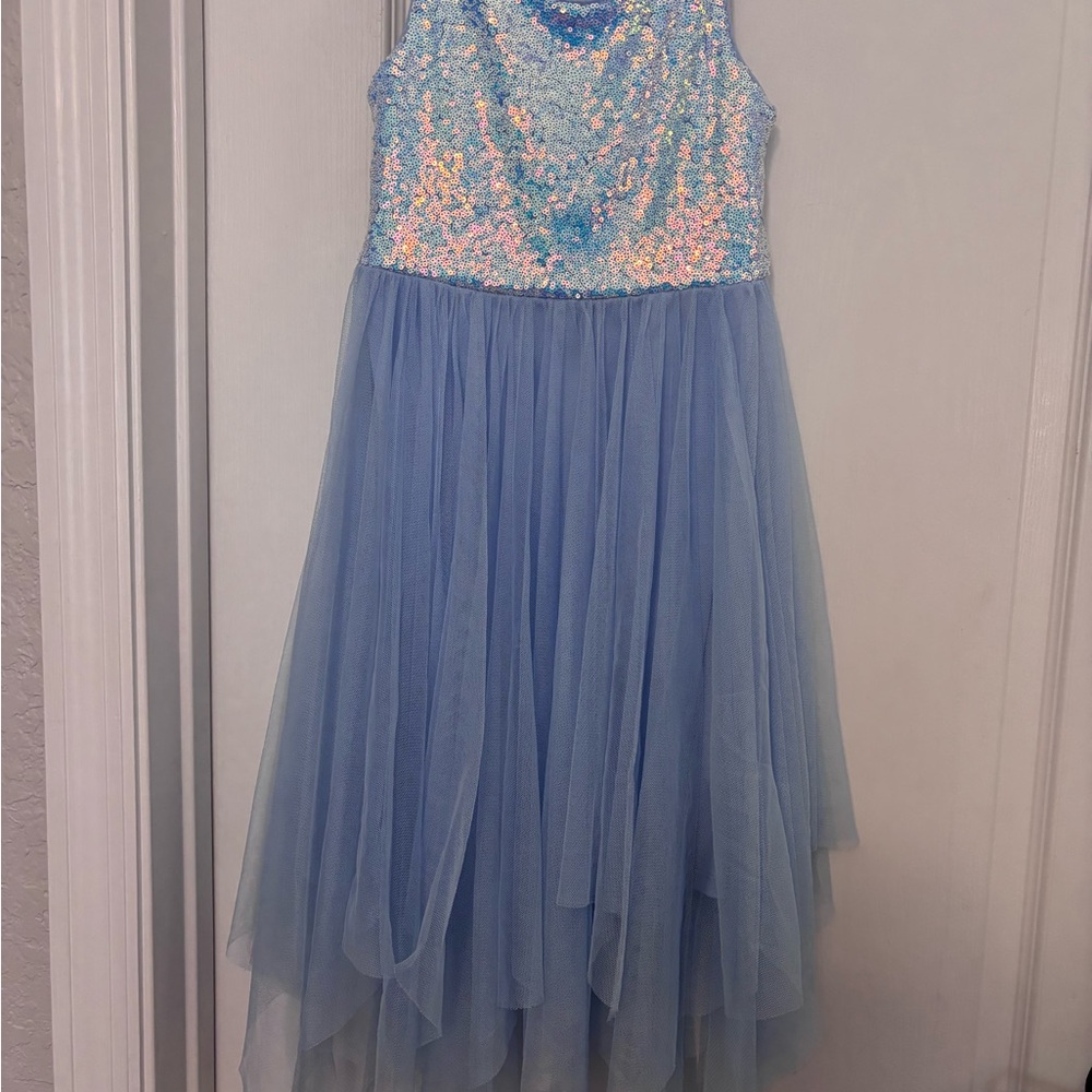 Zunie Girl Iridescent Blue-Purple Sequin Top